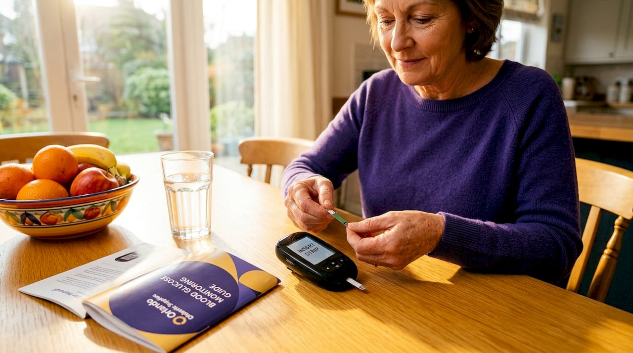 Person using new glucose meter at home