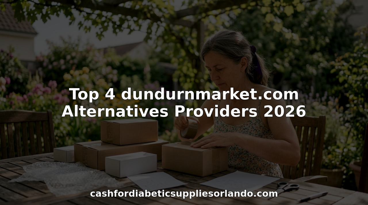 Woman packing sealed diabetic supplies at kitchen table