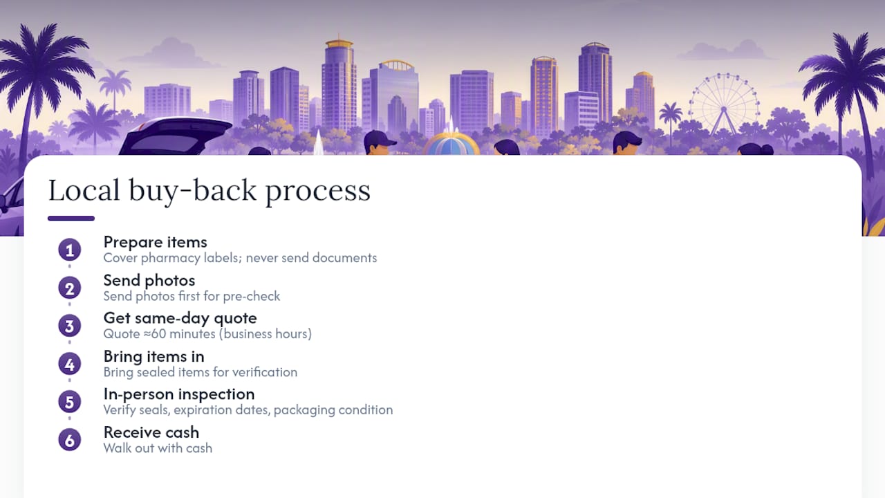 Diagram of local diabetic supply buy-back process