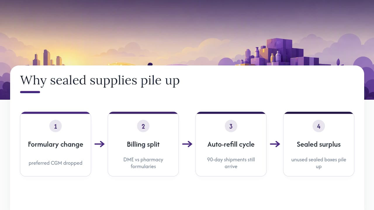 Diagram showing causes of diabetic supply surplus