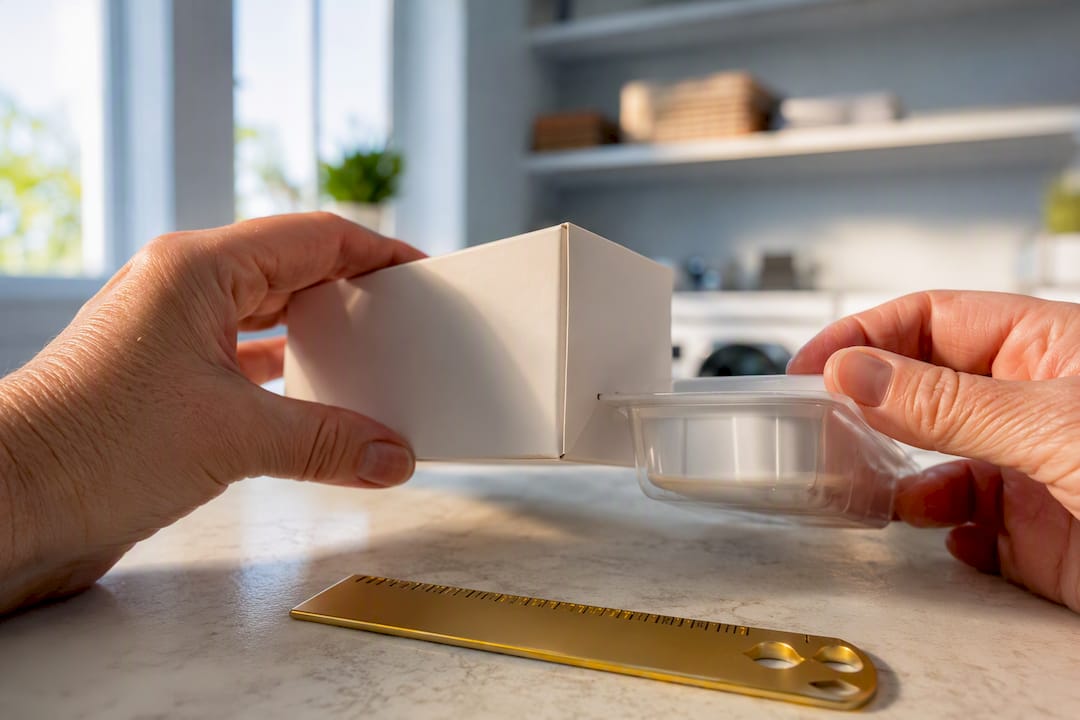 Hands inspecting sealed medical supply packaging