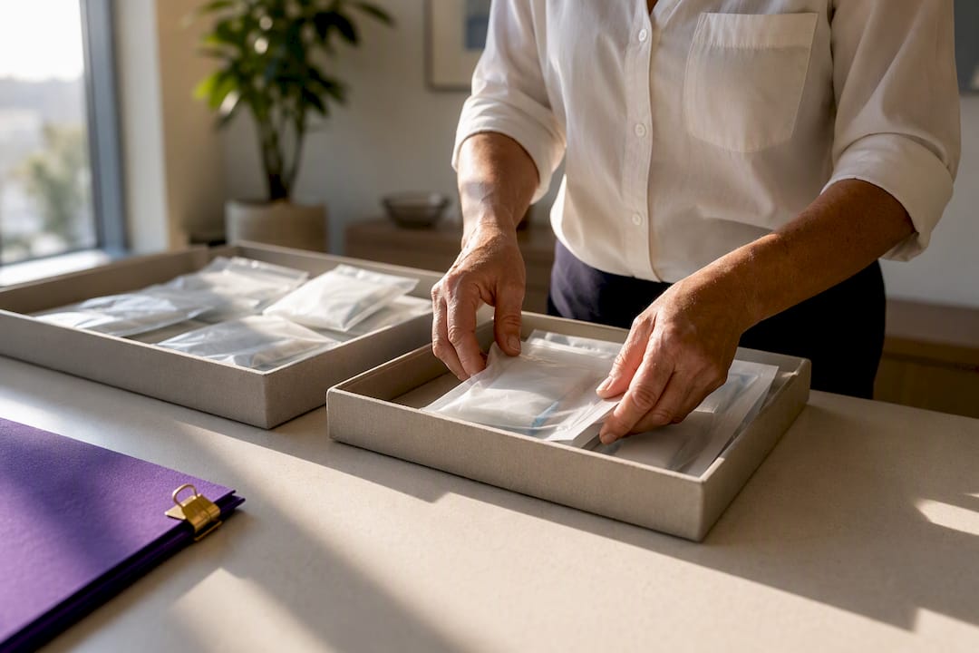 Executor sorting sealed estate medical supplies