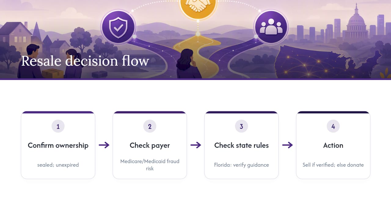 Decision flow for lawful supply resale