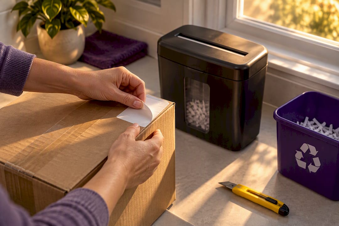 Removing identifying shipping details from packaging