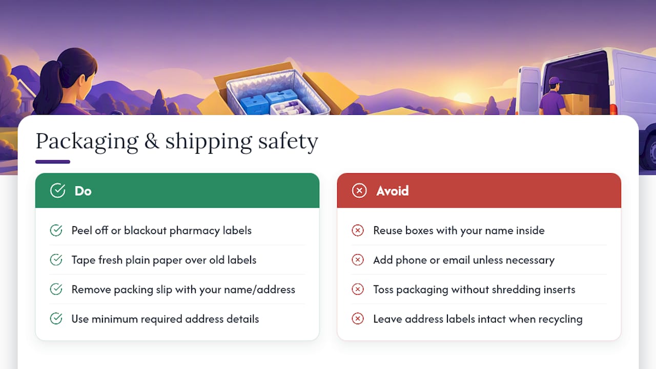 Handling packaging and shipping materials safely — overview diagram