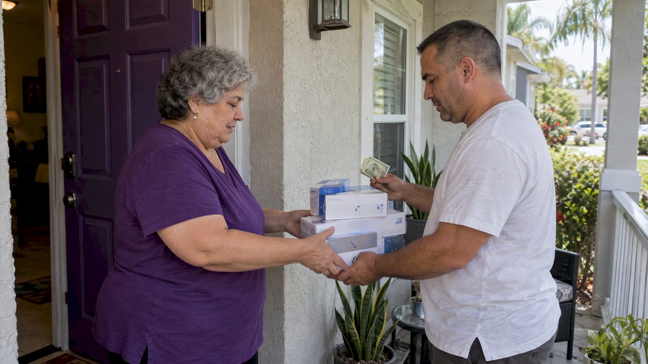 Local exchange of sealed supplies for cash